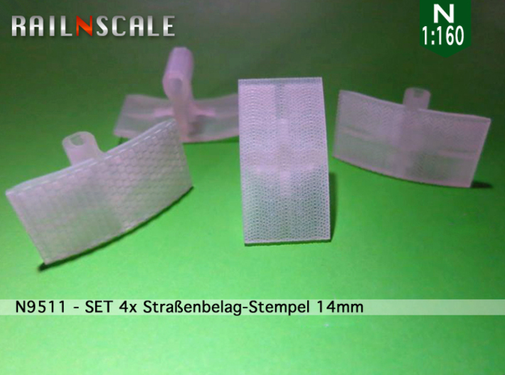 SET 4x Straßenbelag-Stempel 14mm (N 1:160) 3d printed