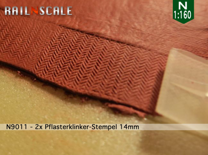 2x Pflasterklinker-Stempel 14mm (N 1:160) 3d printed 