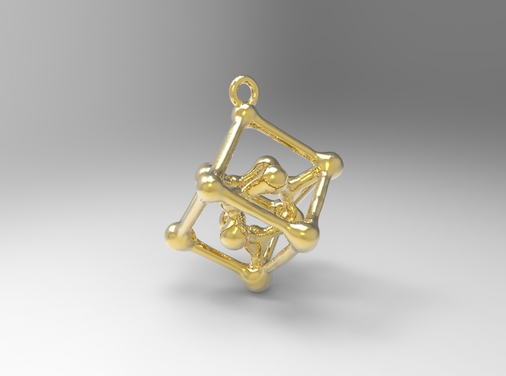 Bone cube pendant 3d printed 