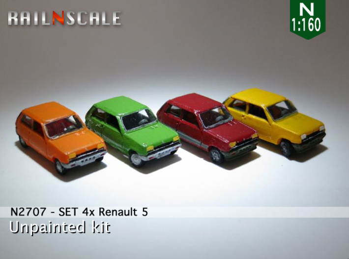 SET 4x Renault 5 (N 1:160) 3d printed