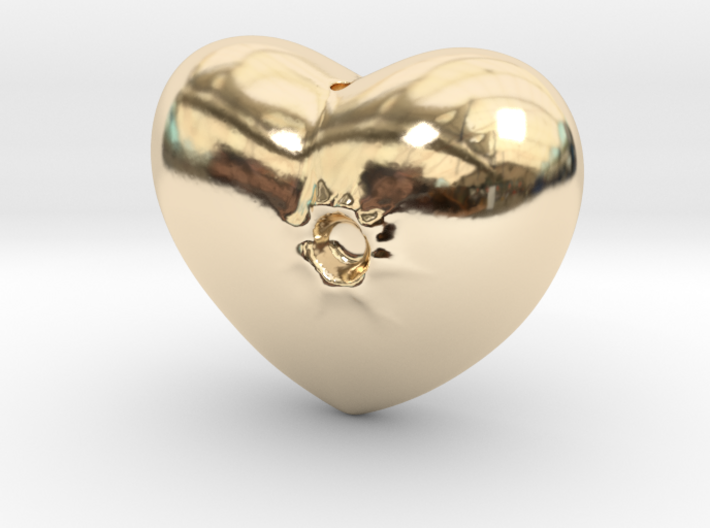 Heart with a bullet hole 3d printed 