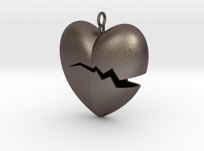 Broken Heart Pendant 3d printed 