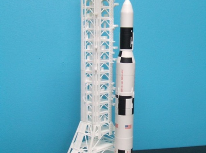 1/400 NASA LUT levels 0-2 (Launch Umbilical Tower) 3d printed A customers unfinished model with Saturn V Skylab & MLP (the MLP is for the 1B).