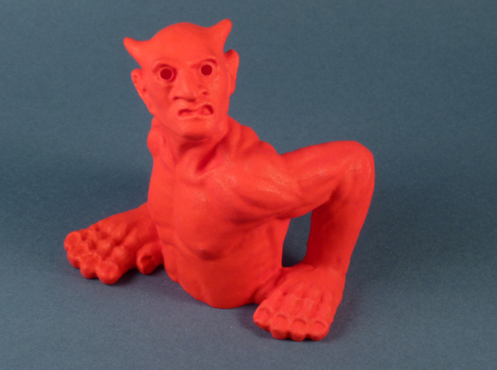 Good heavens! 3d printed Devil, irate and humourous, decorative figurine