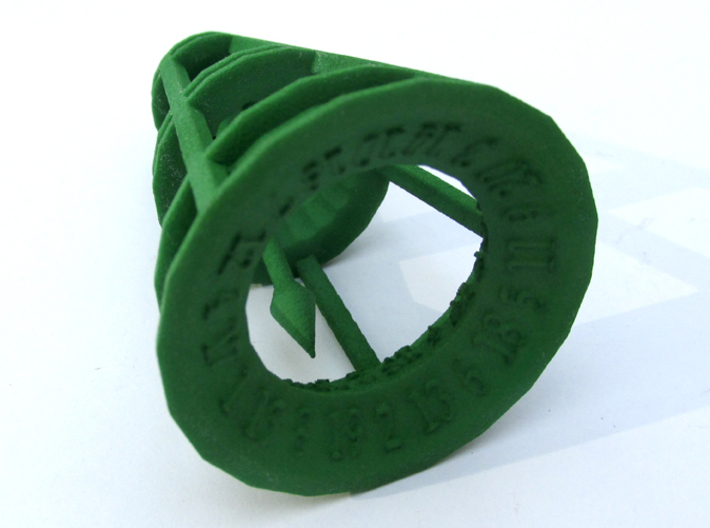 Rolling Bell d20 3d printed In Green Strong &amp; Flexible Polished