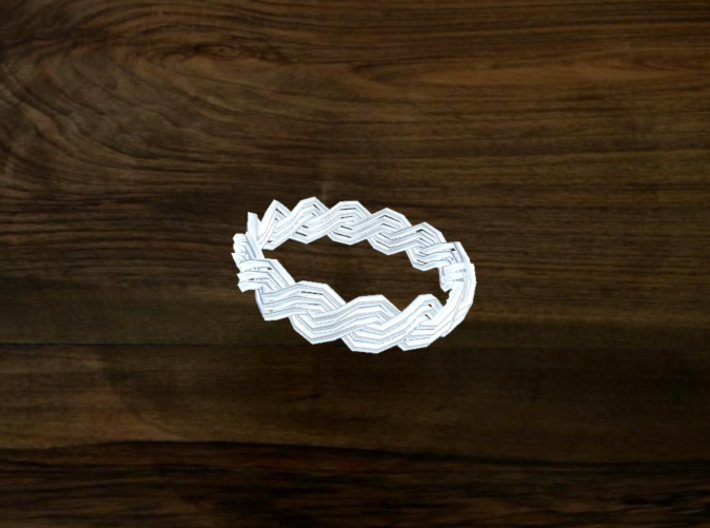 Turk's Head Knot Ring 2 Part X 14 Bight - Size 8 3d printed