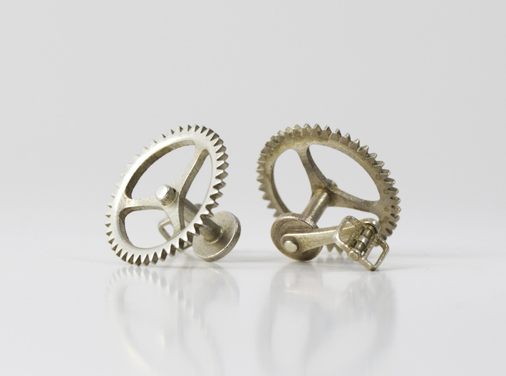 Bicycle Chainring Cufflinks 3d printed