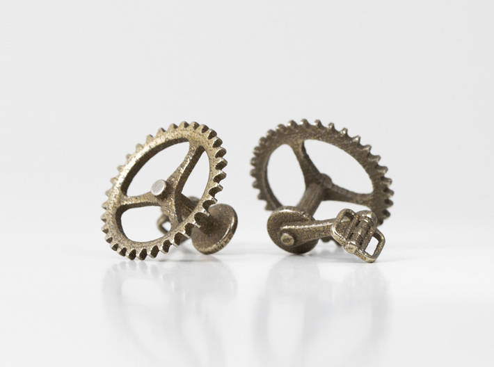 Bicycle Chainring Cufflinks 3d printed 