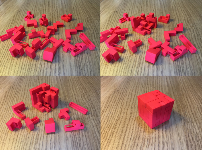 21 Piece &quot;Tetris Cube&quot; Puzzle (+decorative box) 3d printed