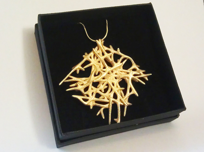 Abstract Mesh Pendant 3d printed Chain and box not included.