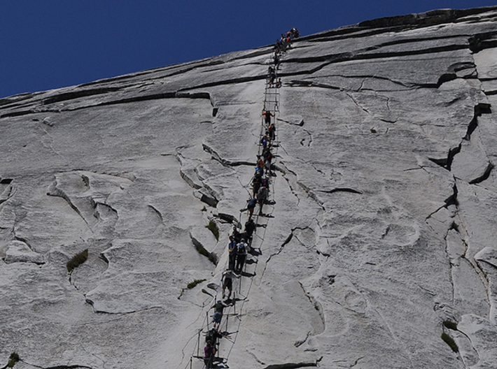 Full Color Half Dome Model 3d printed A couple of the 299 other people who climbed that day