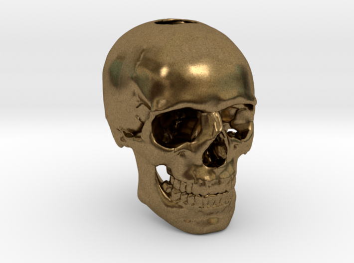 25mm 1in Keychain Bead Human Skull 3d printed