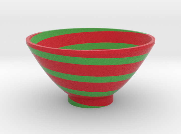 DRAW bowl - spiral red green 3d printed