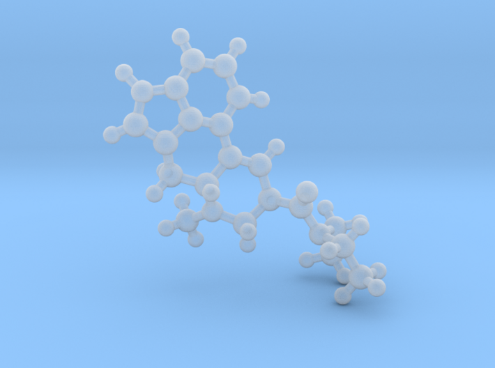 tiny lysergic acid, ball-and-stick 3d printed