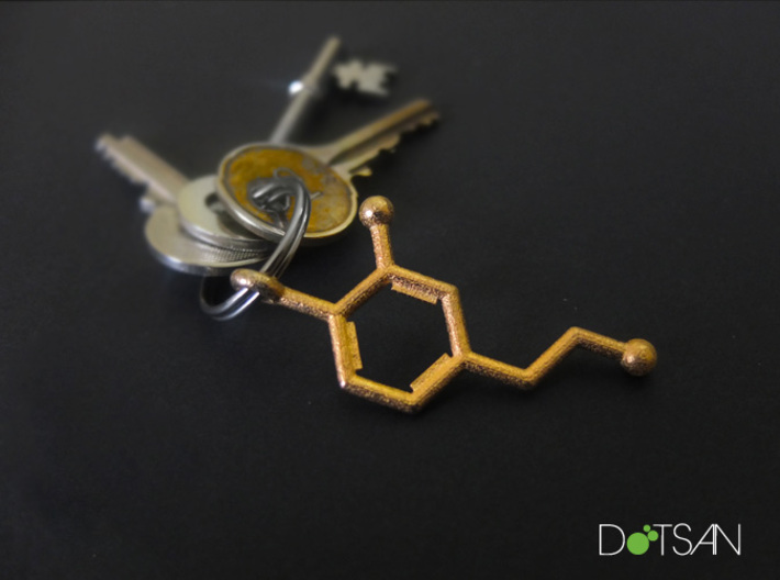 Dopamine Key chain 3D Printed Steel 3d printed