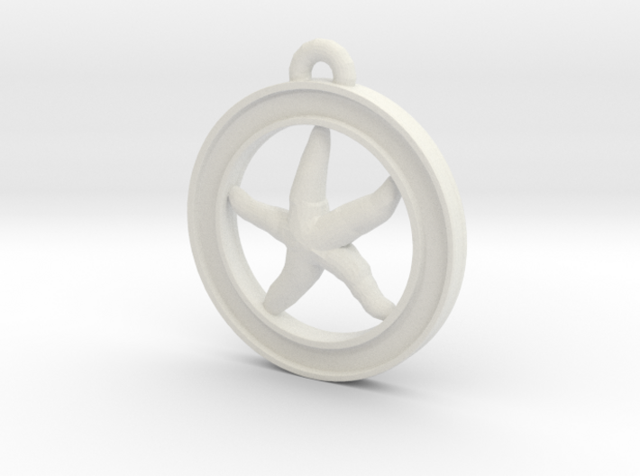 Starfish Circle-pendant 3d printed