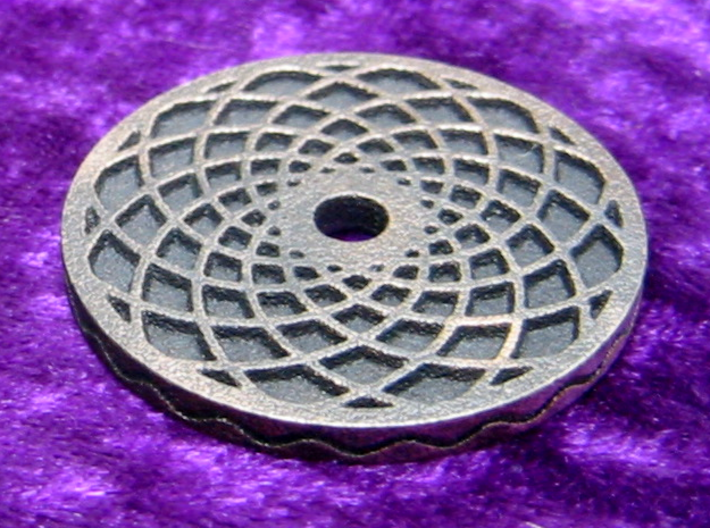 Labyrinth coin 3d printed spiral side and edging