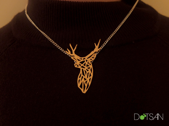 Stag Trophy Head Pendant Broach 3d printed