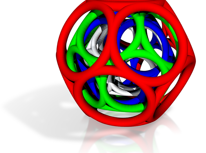 Nested Multi-colored Toroidal Dodecahedron 3d printed