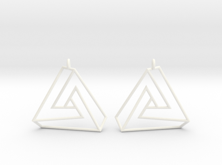 Impossible earrings with a twist 3d printed