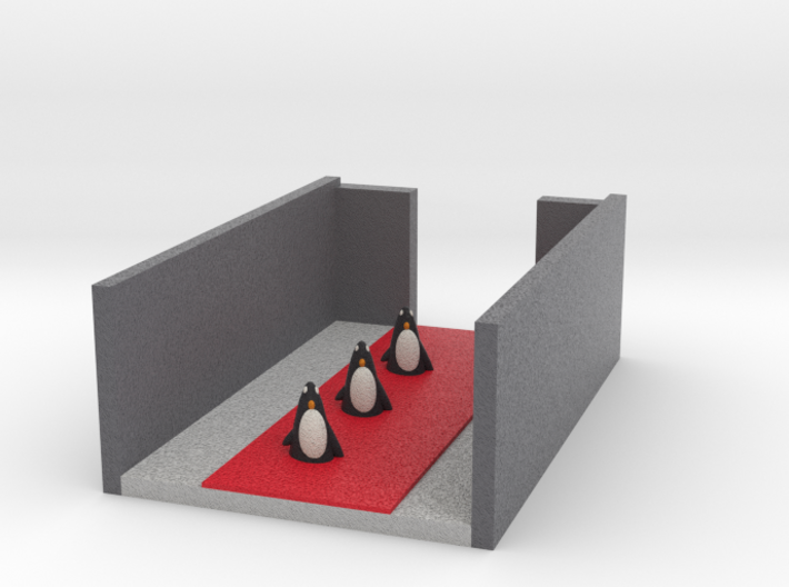Penguins On Red Carpet Of New Movie Penguin Run 3d printed