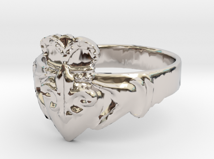 NOLA Claddagh, Ring Size 10 3d printed