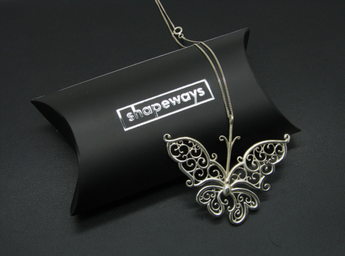Silver Filigree Butterfly. 3d printed