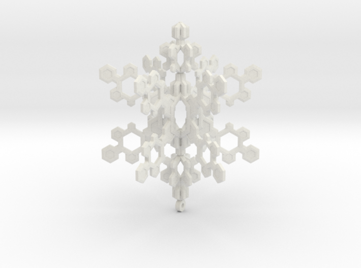 Small 3d Hex Based Snowflake 3d printed