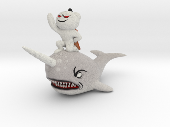 Reddit Alien riding the Narwhal 3d printed 