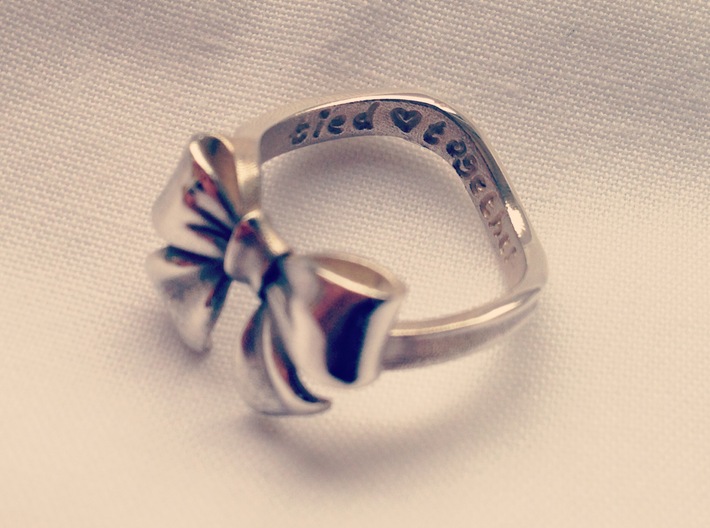 Bow Ring - Friendship ring - Tied together - Size  3d printed 