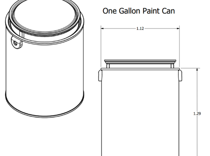 1/6 Scale Gallon Paint Can 3d printed 