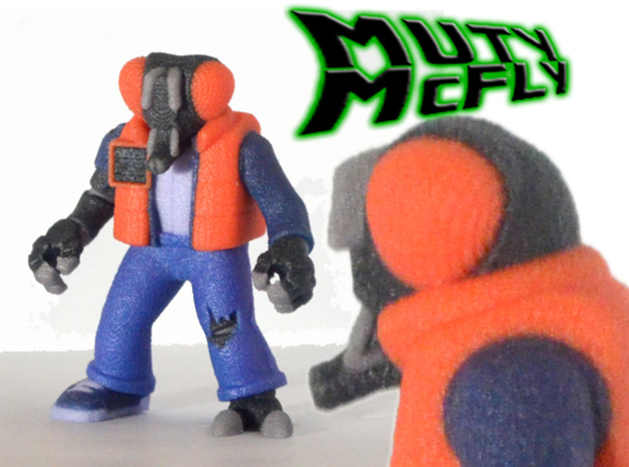 Muty McFly Parody Figure (Colored Sandstone) 3d printed