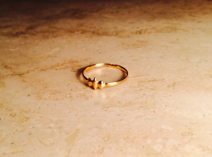 Elleve Ring US Size 8 5/8 UK Size R 3d printed Gold Plated Brass
