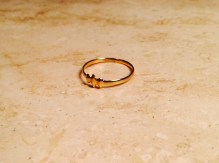 Elleve Ring US Size 8 5/8 UK Size R 3d printed Gold Plated Brass