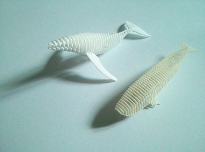 slicy bendy whale 3d printed new and old