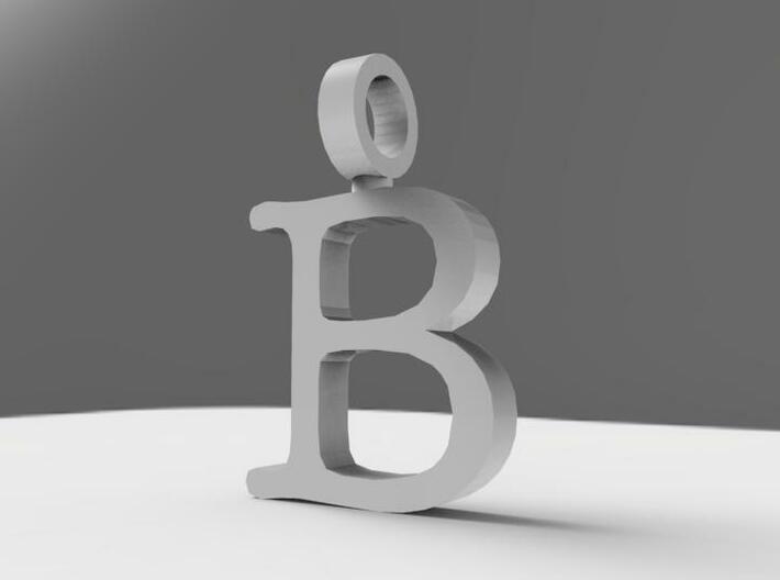 B Letter Pendant 3d printed