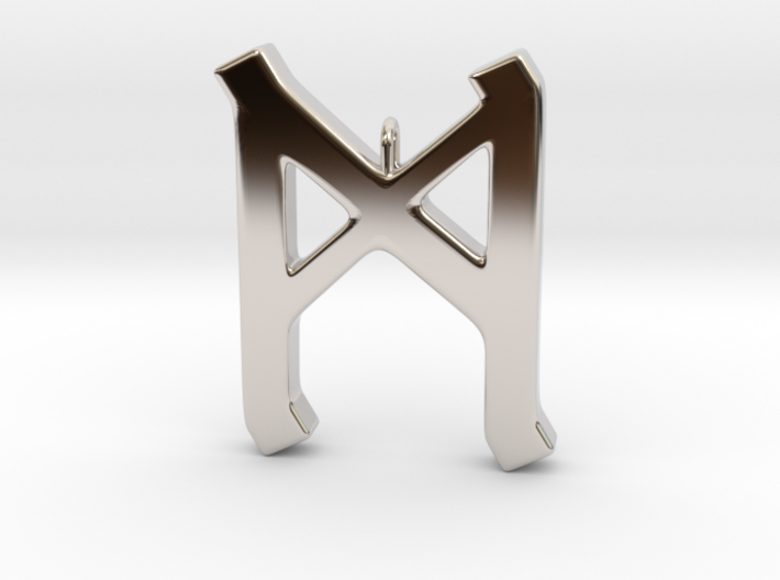 Rune Pendant - Mann 3d printed