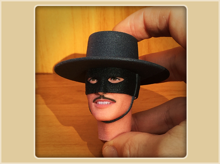 1:6 Scale Zorro Head 3d printed