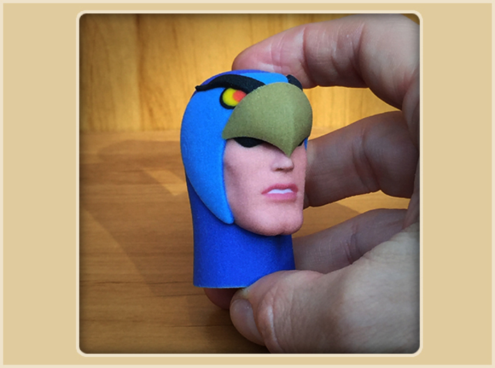 1:6 Scale Blue Falcon Head 3d printed