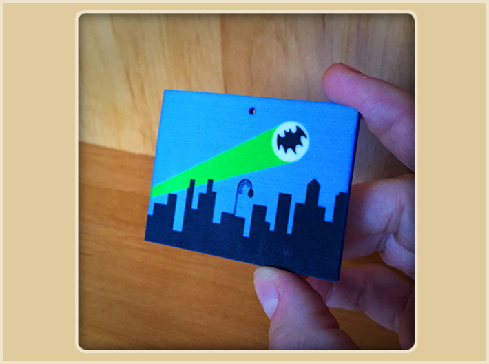Bat Signal Ornament 3d printed
