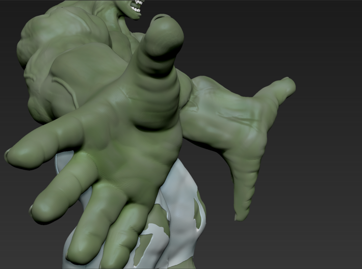 Hulk figure with nice details 3d printed 