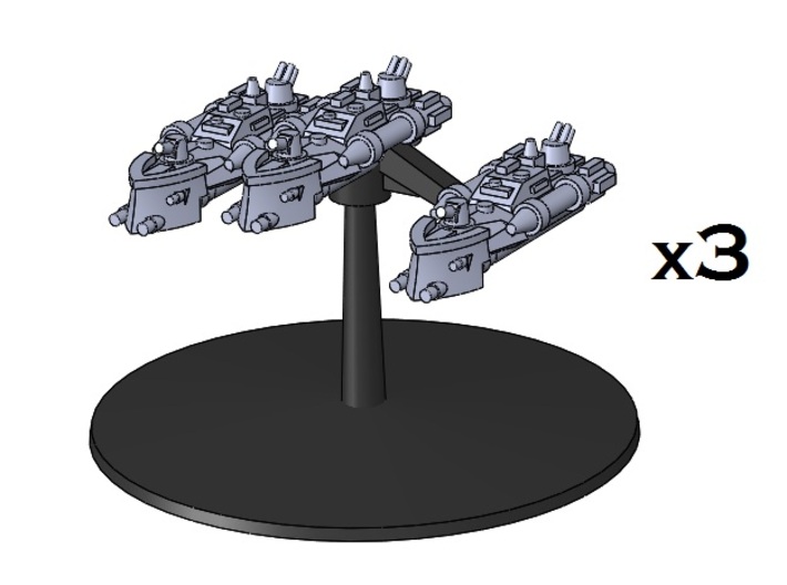 BFG Patrol Torpedo Boat Squadron (x3) 3d printed One model, rendered on a flight stand (not included)