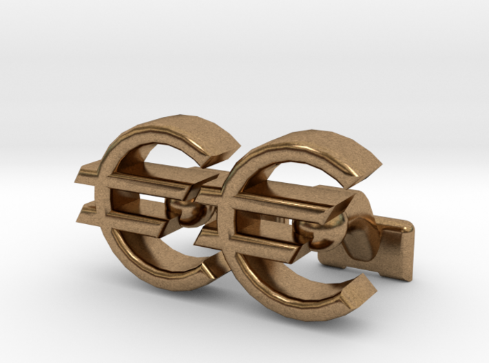 Euro Symbol Cuff-Links 3d printed