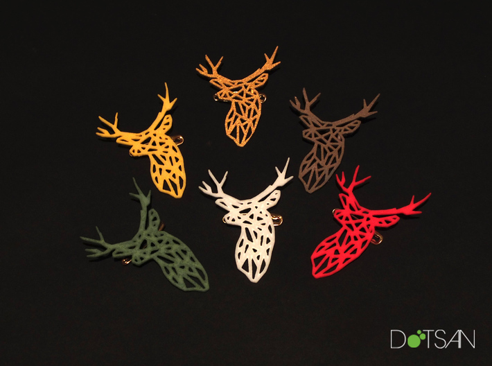 Stag Trophy Head Pendant Broach 3d printed 