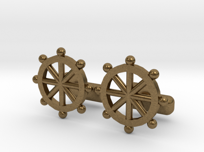 Ship Helm Cufflinks, Part of the NEW Nautical Coll 3d printed