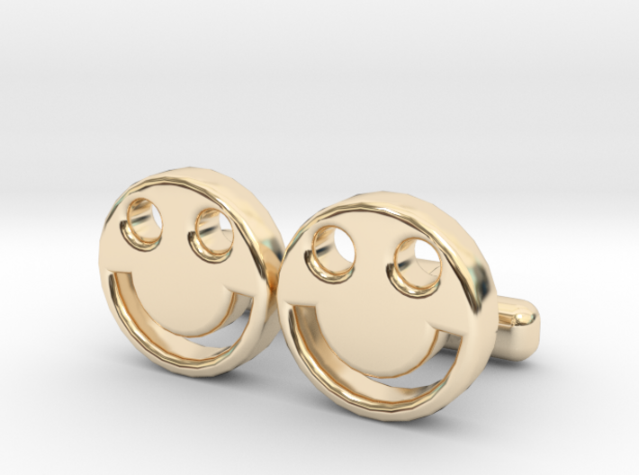 Happy Face Cufflinks, Part of &quot;Fun Loving&quot; Collect 3d printed