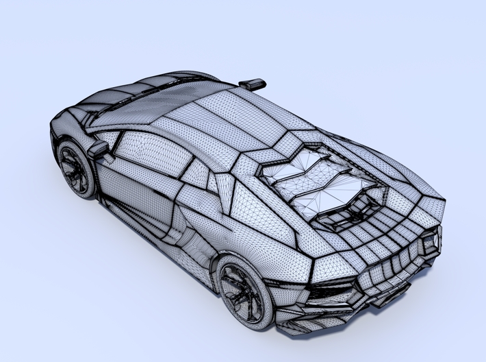 75mm - Hollow: Lamborghini Aventador 3d printed 