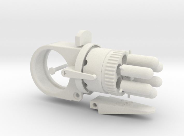 Steampunk Gun Ring 'Fixed Barrel' - 9 parts 3d printed