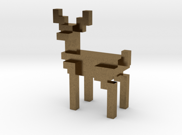 8bit reindeer with sharp corners 3d printed