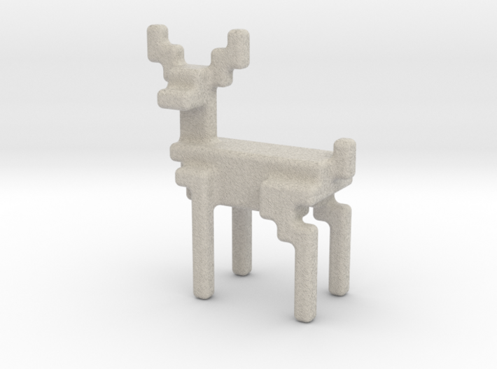 8bit reindeer with rounded corners 3d printed